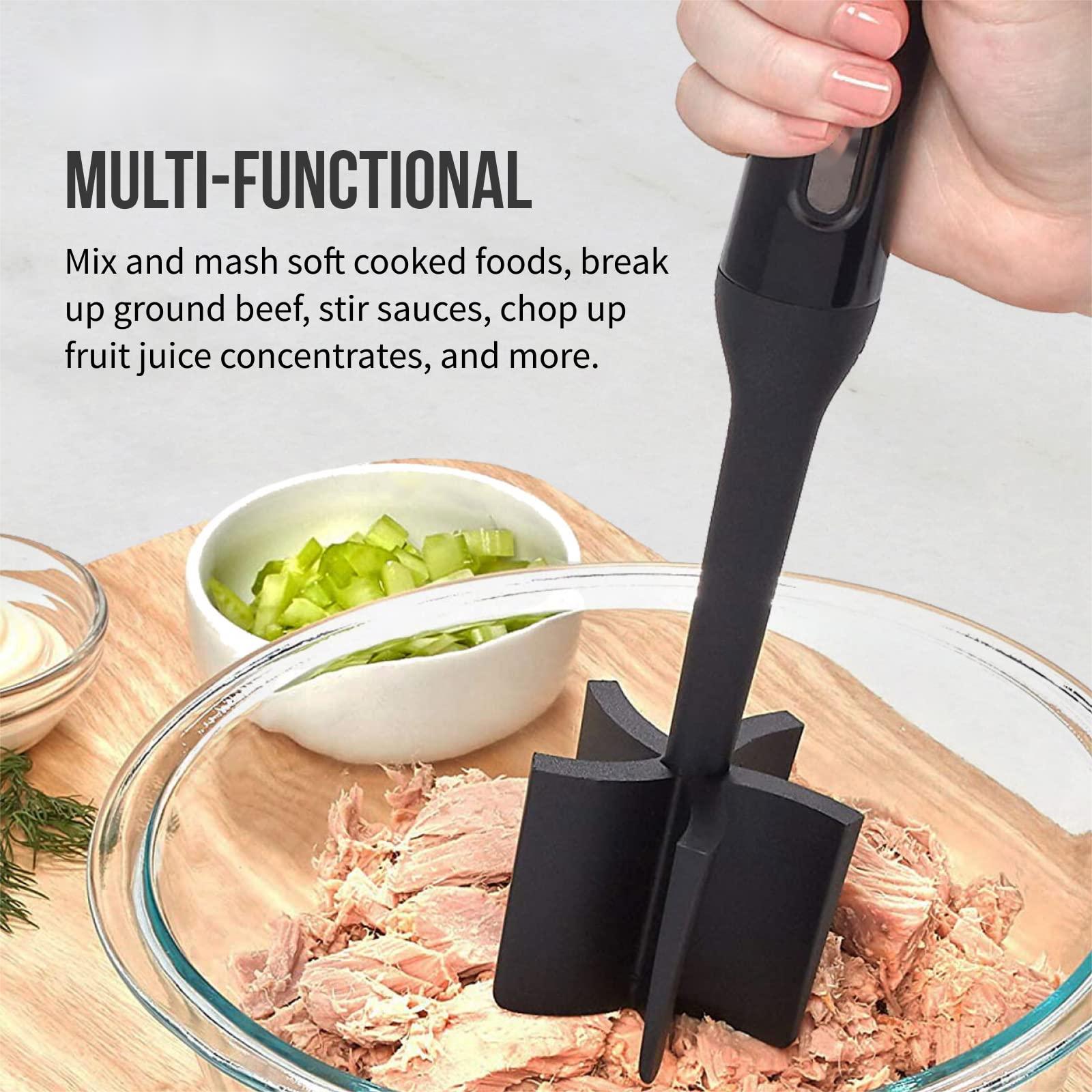 10 Inch Professional Black Heat Resistant Nylon Meat and Potato Masher