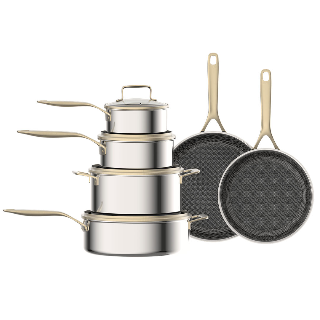 Nonstick Silver 10 Piece Set for Family