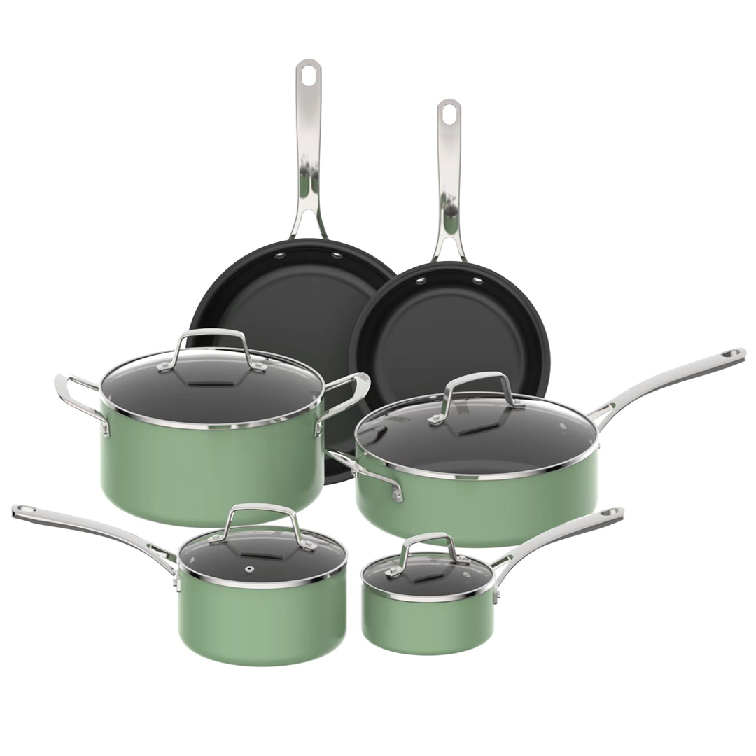 Nonstick Green 10 Piece Set for Family